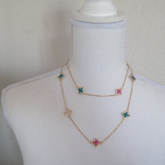 Elegant Gold Multi-Color Necklace - Picture 1 of 6